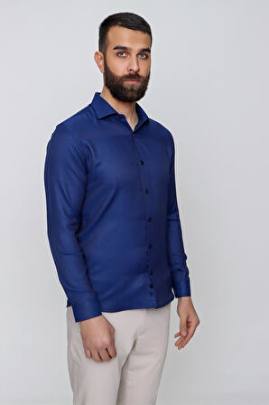 GK 632 Saks Klasik Gömlek