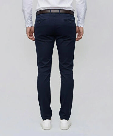 Slim Fit Yan Cep Esnek Pamuklu Casual Lacivert Pantolon P 1088