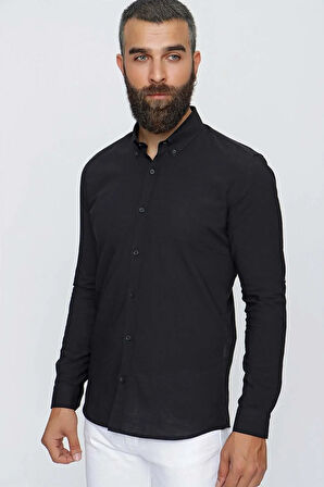 GK 633 Siyah Klasik Gömlek