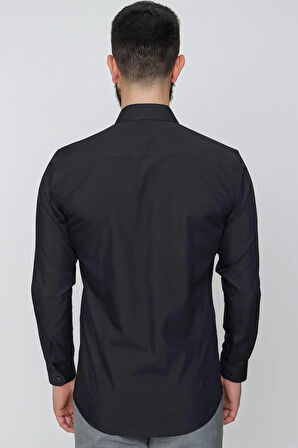 GK 636 Siyah Klasik Gömlek