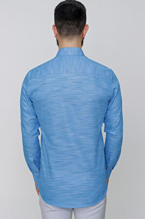 G 1489 Slim Fit Koyu Mavi Spor Gömlek