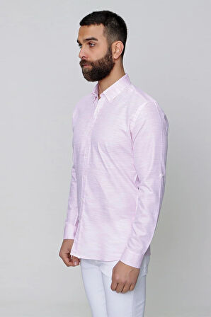 G 1489 Slim Fit Pembe Spor Gömlek