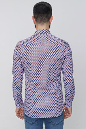 G 1487 Slim Fit Lacivert Spor Gömlek