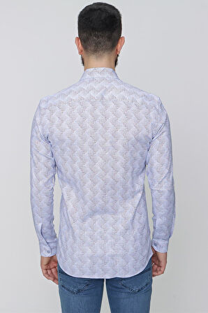 G 1488 Slim Fit Mavi Spor Gömlek