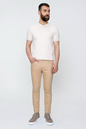 P 1089 Slim Fit Camel Spor Pantolon