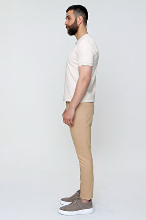 P 1089 Slim Fit Camel Spor Pantolon