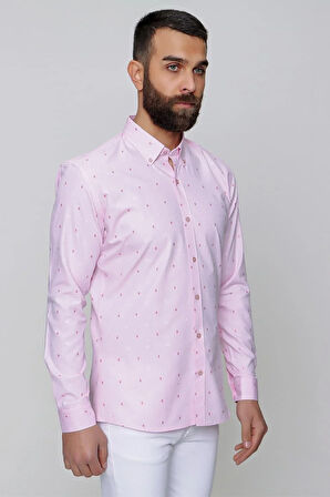 GK 643 Pembe Klasik Gömlek