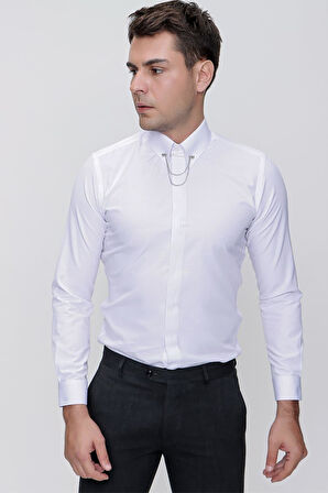 GK 629 Beyaz Klasik Gömlek