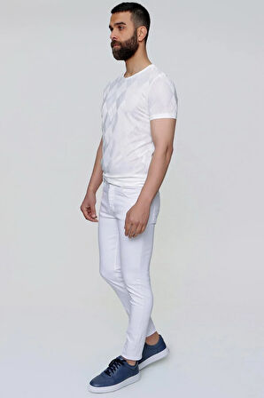 093 Beyaz Jean Pantolon