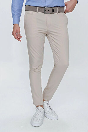 P 1077 Slim Fit Bej Spor Pantolon