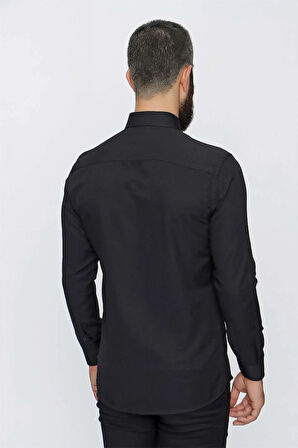 GK 647 Siyah Klasik Gömlek
