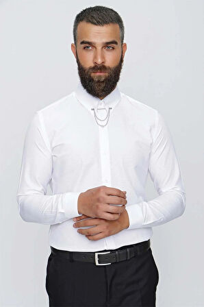 GK 647 Beyaz Klasik Gömlek