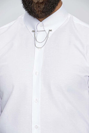 GK 647 Beyaz Klasik Gömlek