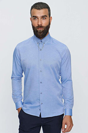 GK 647 Koyu Mavi Klasik Gömlek