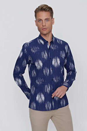 G 1515 Slim Fit Lacivert Spor Gömlek