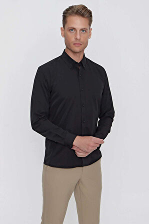 GK 653 Siyah Klasik Gömlek