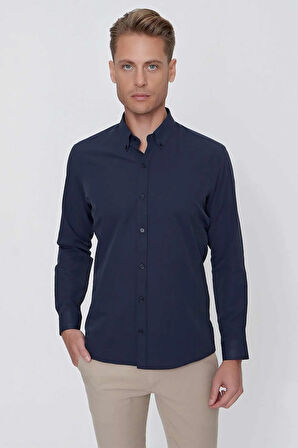 GK 653 Lacivert Klasik Gömlek