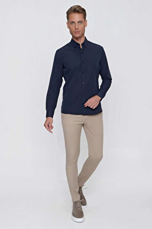 GK 653 Lacivert Klasik Gömlek