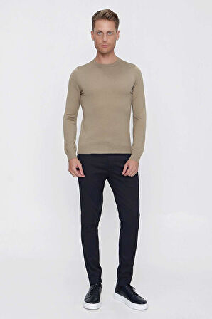 TR 840 Slim Fit Taş Klasik Triko