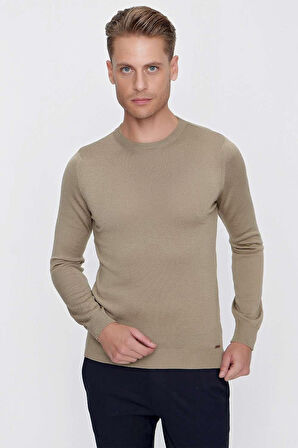 TR 840 Slim Fit Taş Klasik Triko