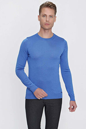 TR 840 Slim Fit Mavi Klasik Triko