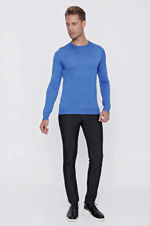 TR 840 Slim Fit Mavi Klasik Triko