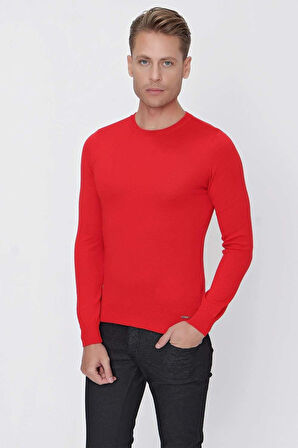 TR 840 Slim Fit Kırmızı Klasik Triko
