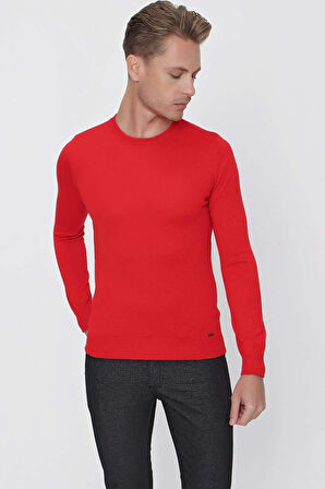 TR 840 Slim Fit Kırmızı Klasik Triko