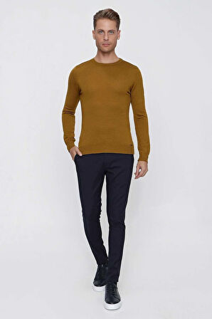 TR 840 Slim Fit Tütün Klasik Triko