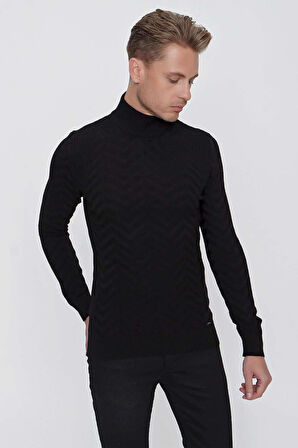 TR 841 Slim Fit Siyah Klasik Triko