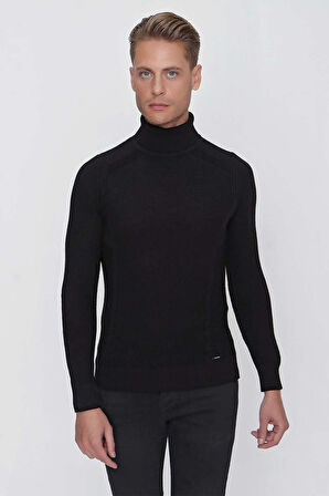 TR 847 Slim Fit Siyah Klasik Triko