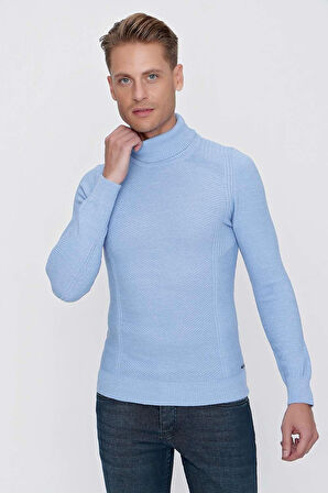 TR 847 Slim Fit Mavi Klasik Triko