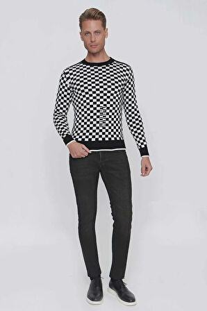 TR 843 Slim Fit Siyah Klasik Triko