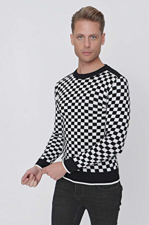 TR 843 Slim Fit Siyah Klasik Triko