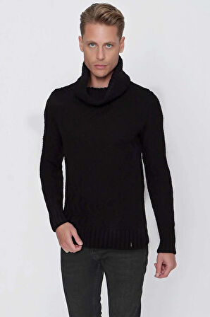 TR 844 Slim Fit Siyah Klasik Triko