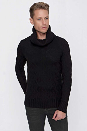TR 844 Slim Fit Siyah Klasik Triko