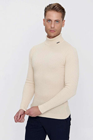 TR 848 Slim Fit Bej Klasik Triko