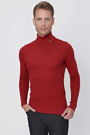 TR 848 Slim Fit Bordo Klasik Triko