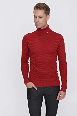 TR 848 Slim Fit Bordo Klasik Triko