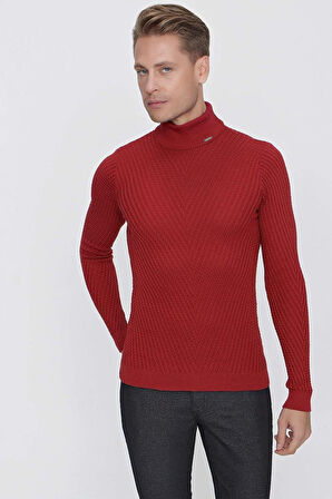 TR 848 Slim Fit Bordo Klasik Triko