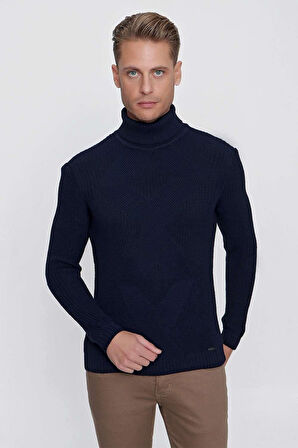 TR 850 Slim Fit Lacivert Klasik Triko