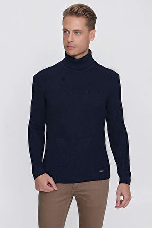 TR 850 Slim Fit Lacivert Klasik Triko