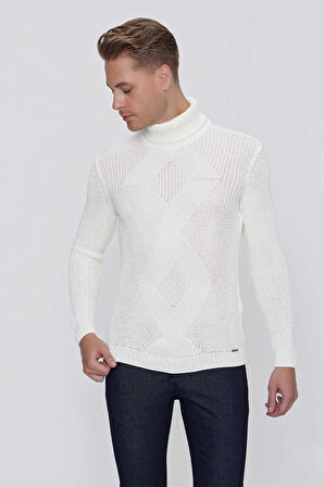 TR 850 Slim Fit Ekru Klasik Triko