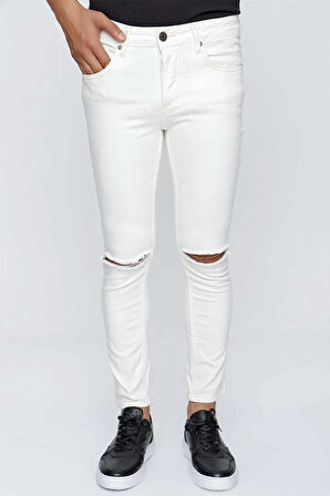 099 Beyaz Jean Pantolon