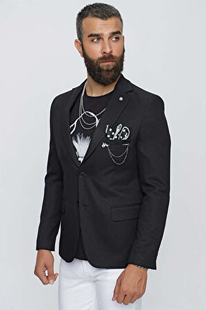 C 620 Slim Fit Siyah Spor Ceket