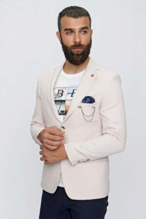 C 620 Slim Fit Bej Spor Ceket