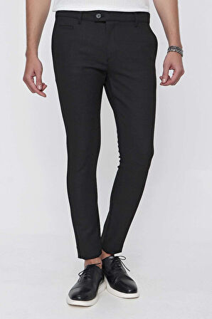P 1098 Slim Fit Siyah Spor Pantolon