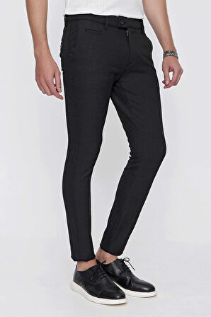 P 1098 Slim Fit Siyah Spor Pantolon