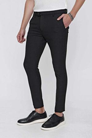 P 1098 Slim Fit Siyah Spor Pantolon