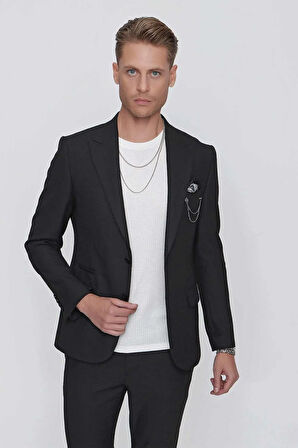 C 624 Slim Fit Siyah Spor Ceket